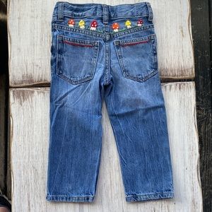 2T Embroidered BABY GAP Jeans, Mushroom.